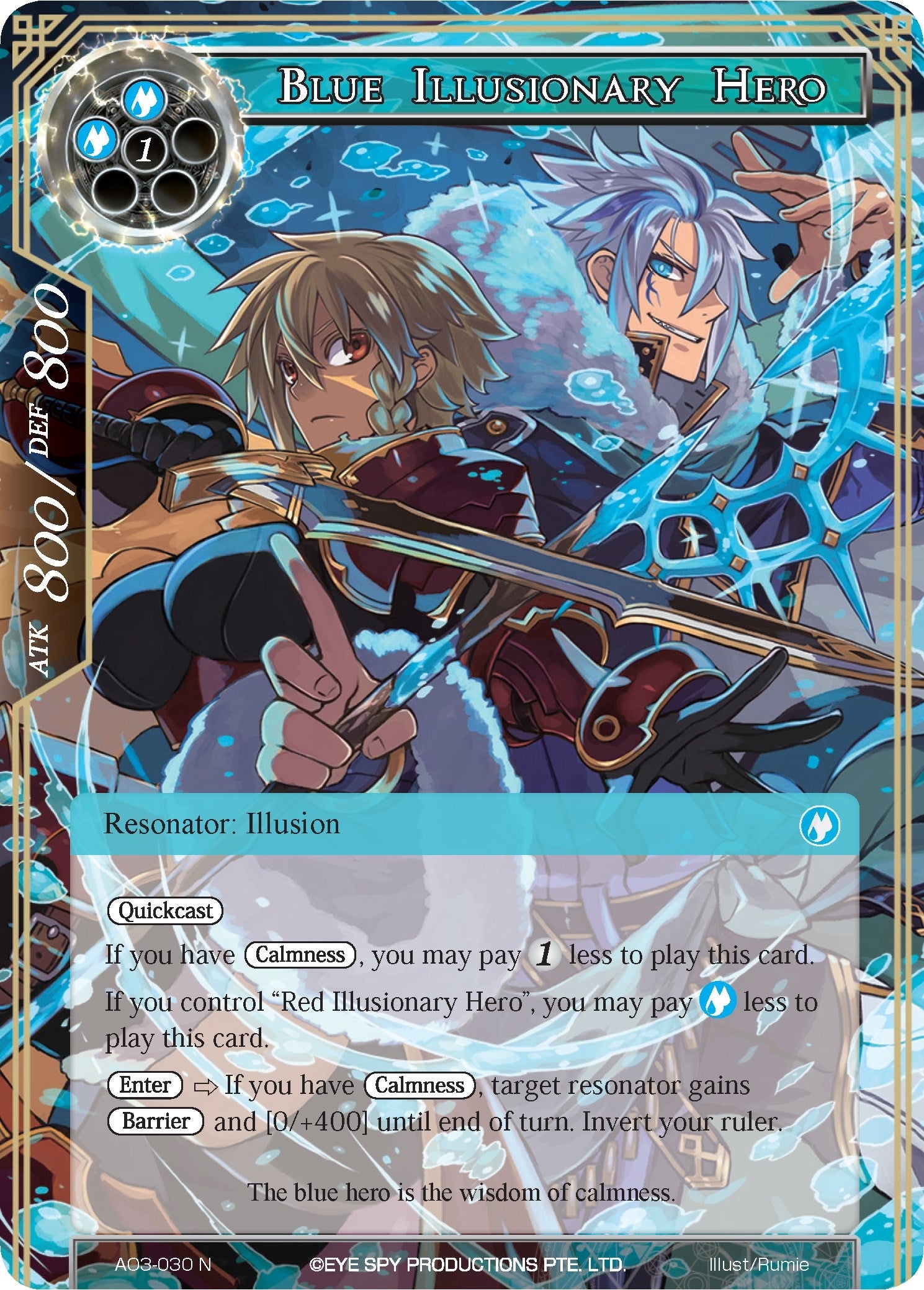 Image for Blue Illusionary Hero (Alice Origin III) (AO3-030) - Force of Will