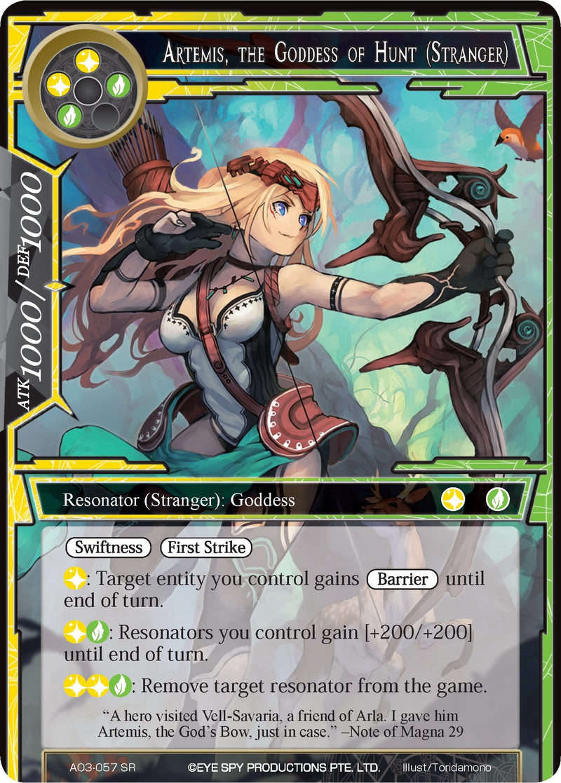 Image for Artemis, the Goddess of Hunt (Stranger) (Alice Origin III) (AO3-057) - Force of Will