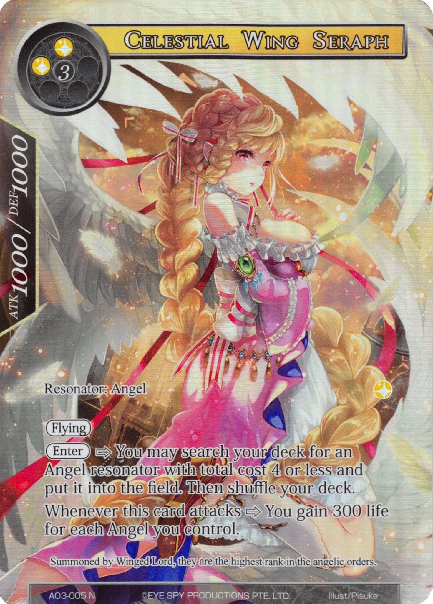 Image for Celestial Wing Seraph (Full Art) (Alice Origin III) (AO3-005) - Force of Will
