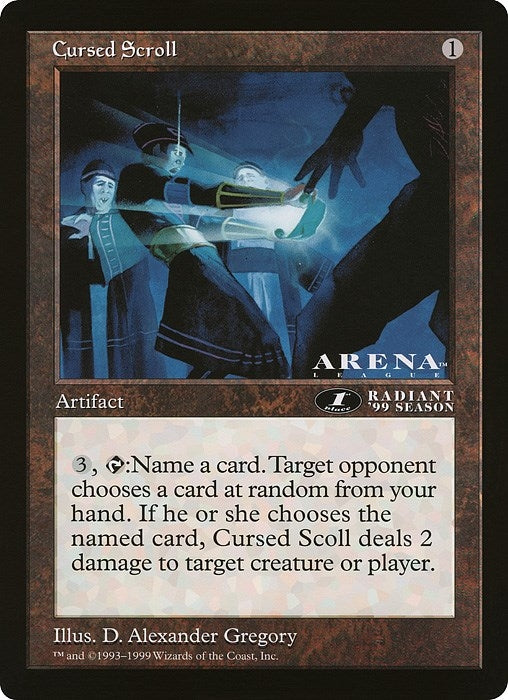 Image for Cursed Scroll (1st Place) (Arena League) (Oversize Cards) - Magic: The Gathering