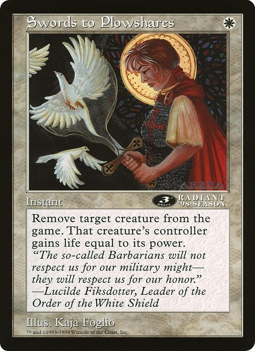 Image for Swords to Plowshares (3rd Place) (Arena League) (Oversize Cards) - Magic: The Gathering