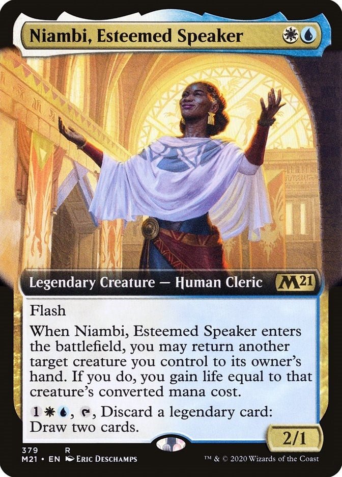 Image for Niambi, Esteemed Speaker (Extended Art) (Core Set 2021) (379) - Magic: The Gathering