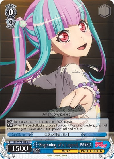 Image for Beginning of a Legend, PAREO (BanG Dream! Vol.2) (BD/W73-E088 C) - Weiss Schwarz