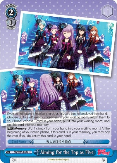 Image for Aiming for the Top as Five (BanG Dream! Vol.2) (BD/W73-E094 U) - Weiss Schwarz