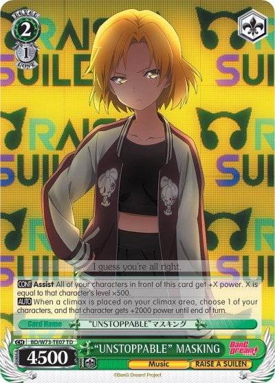 Image for "UNSTOPPABLE" MASKING (BanG Dream! Vol.2) (BD/W73-TE07 TD) - Weiss Schwarz