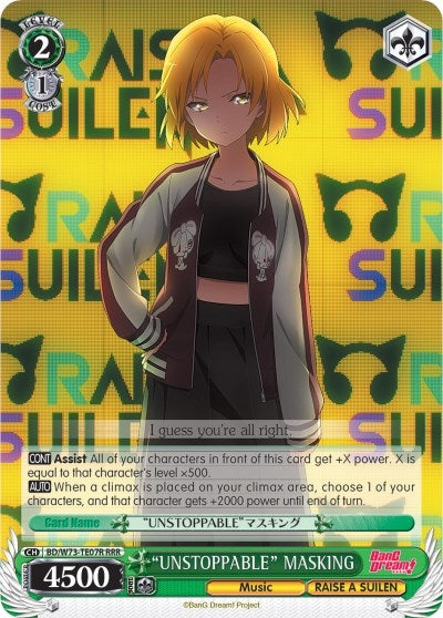 Image for "UNSTOPPABLE" MASKING (RRR) (BanG Dream! Vol.2) (BD/W73-TE07R RRR) - Weiss Schwarz