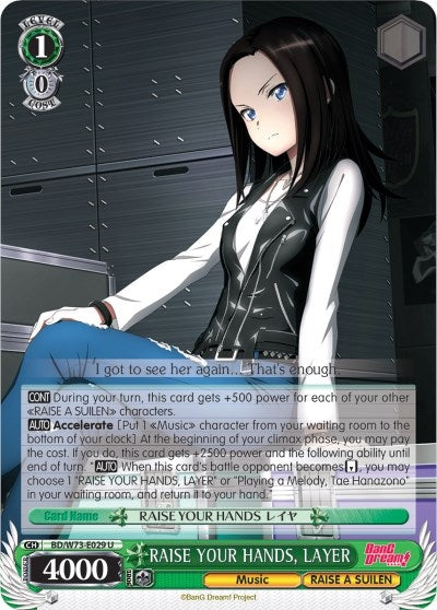Image for RAISE YOUR HANDS, LAYER (BanG Dream! Vol.2) (BD/W73-E029 U) - Weiss Schwarz