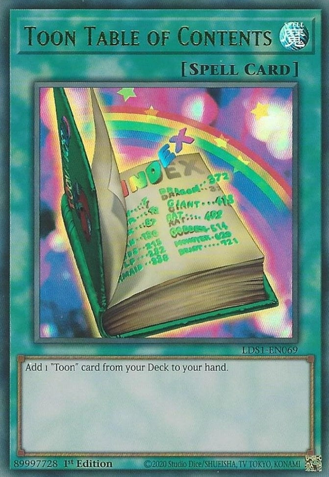 Image for Toon Table of Contents (Green) (Legendary Duelists: Season 1) (LDS1-EN069) - YuGiOh