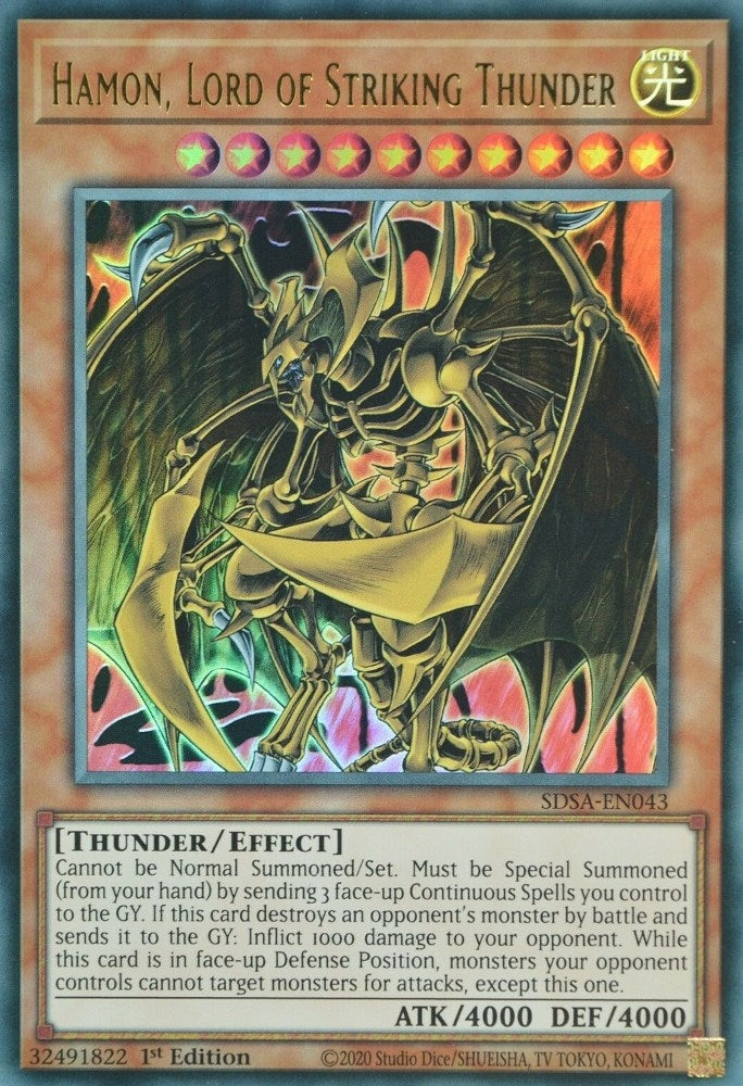 Image for Hamon, Lord of Striking Thunder (Structure Deck: Sacred Beasts) (SDSA-EN043) - YuGiOh