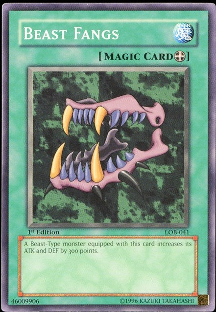 Image for Beast Fangs (The Legend of Blue Eyes White Dragon) (LOB-041) - YuGiOh