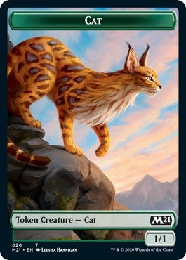 Image for Cat (020) // Zombie Double-Sided Token (Core Set 2021) (20 // 7) - Magic: The Gathering