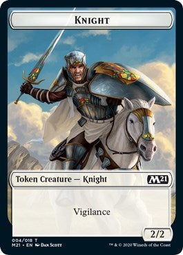 Image for Knight // Zombie Double-Sided Token (Core Set 2021) (4 // 7) - Magic: The Gathering