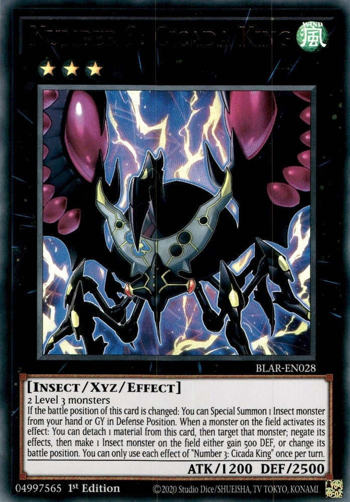Image for Number 3: Cicada King (Battles of Legend: Armageddon) (BLAR-EN028) - YuGiOh