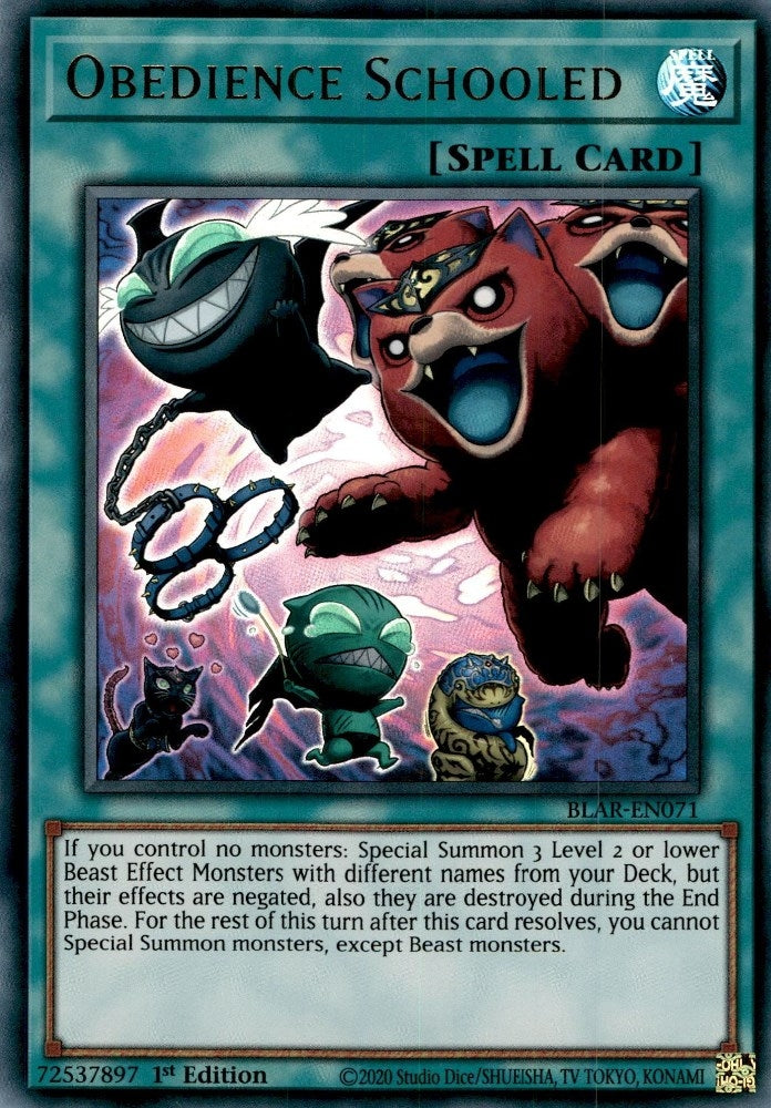 Image for Obedience Schooled (Battles of Legend: Armageddon) (BLAR-EN071) - YuGiOh
