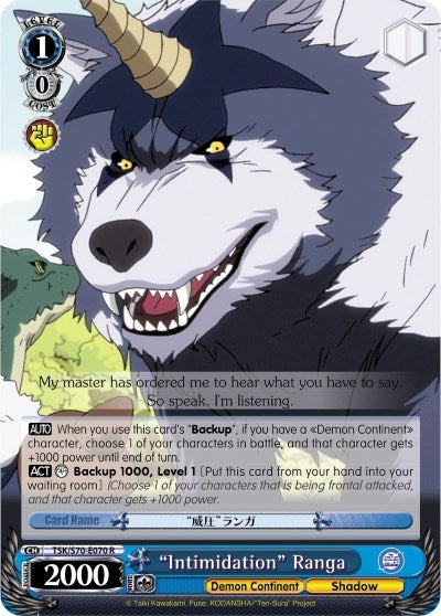 Image for "Intimidation" Ranga (That Time I Got Reincarnated as a Slime) (TSK/S70-E070 R) - Weiss Schwarz