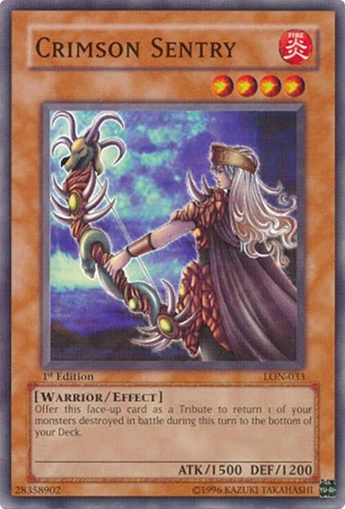 Image for Crimson Sentry (Labyrinth of Nightmare) (LON-033) - YuGiOh