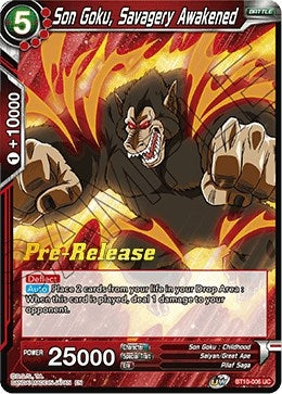 Image for Son Goku, Savagery Awakened (Rise of the Unison Warrior Pre-Release Cards) (BT10-006) - Dragon Ball Super: Masters