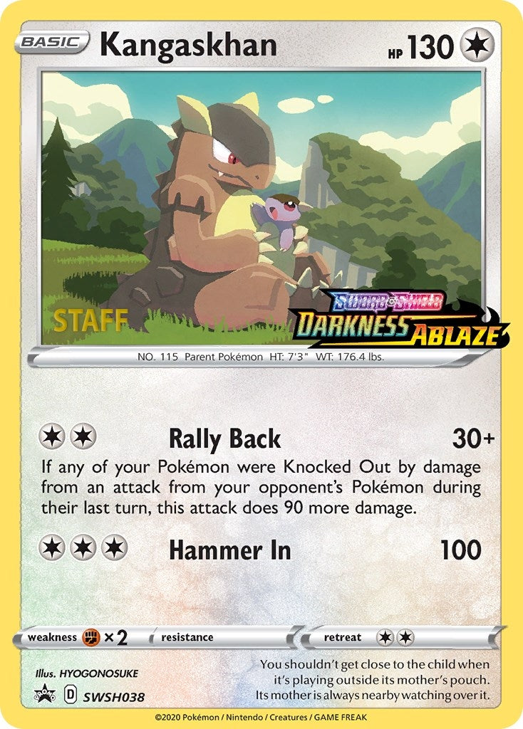 Image for Kangaskhan - SWSH038 (Prerelease) [Staff] (SWSH: Sword & Shield Promo Cards) (SWSH038) - Pokemon