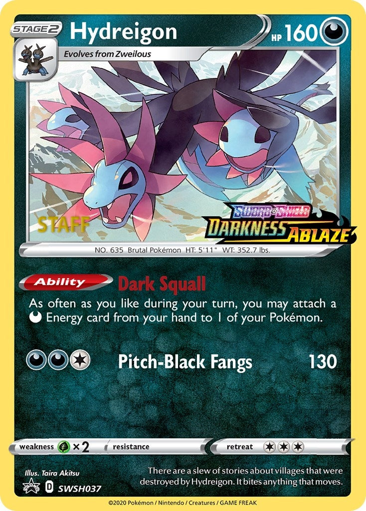 Image for Hydreigon - SWSH037 (Prerelease) [Staff] (SWSH: Sword & Shield Promo Cards) (SWSH037) - Pokemon