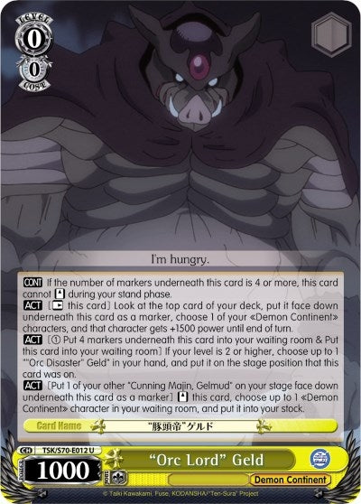 Image for "Orc Lord" Geld (That Time I Got Reincarnated as a Slime) (TSK/S70-E012 U) - Weiss Schwarz