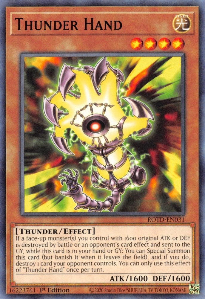 Image for Thunder Hand (Rise of the Duelist) (ROTD-EN031) - YuGiOh