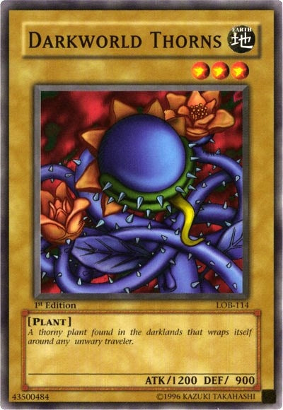 Image for Darkworld Thorns (The Legend of Blue Eyes White Dragon) (LOB-114) - YuGiOh