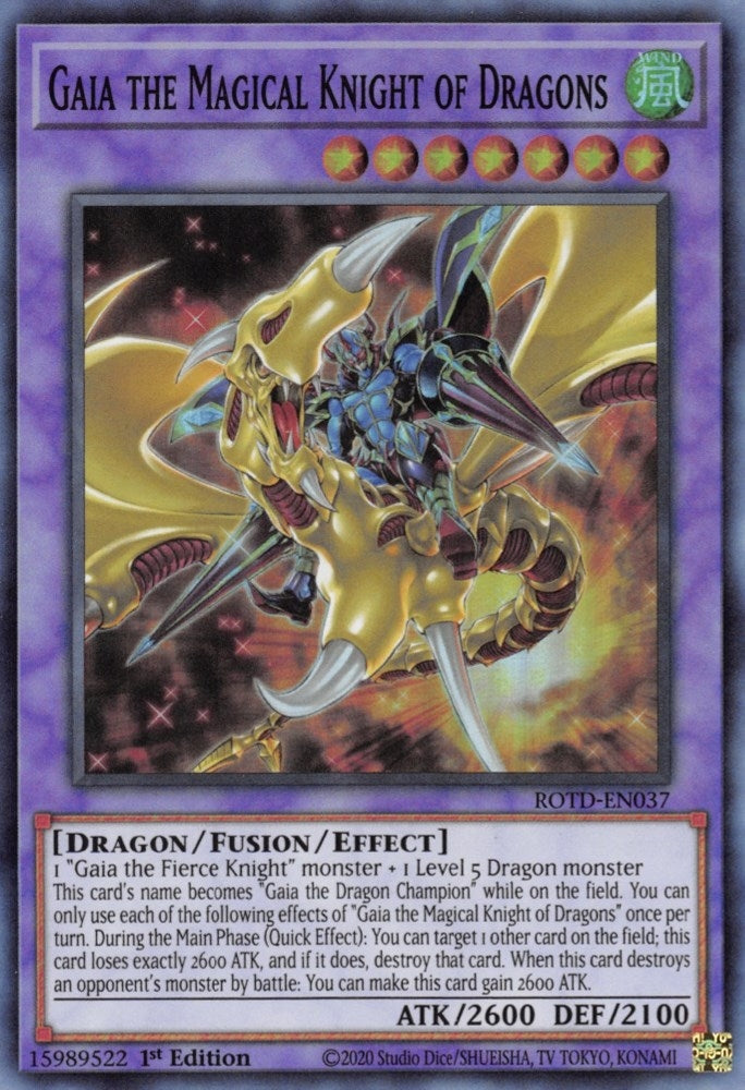 Image for Gaia the Magical Knight of Dragons (Rise of the Duelist) (ROTD-EN037) - YuGiOh