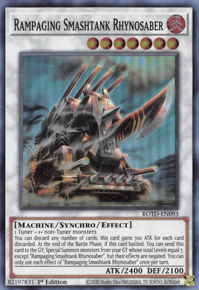 Image for Rampaging Smashtank Rhynosaber (Rise of the Duelist) (ROTD-EN093) - YuGiOh