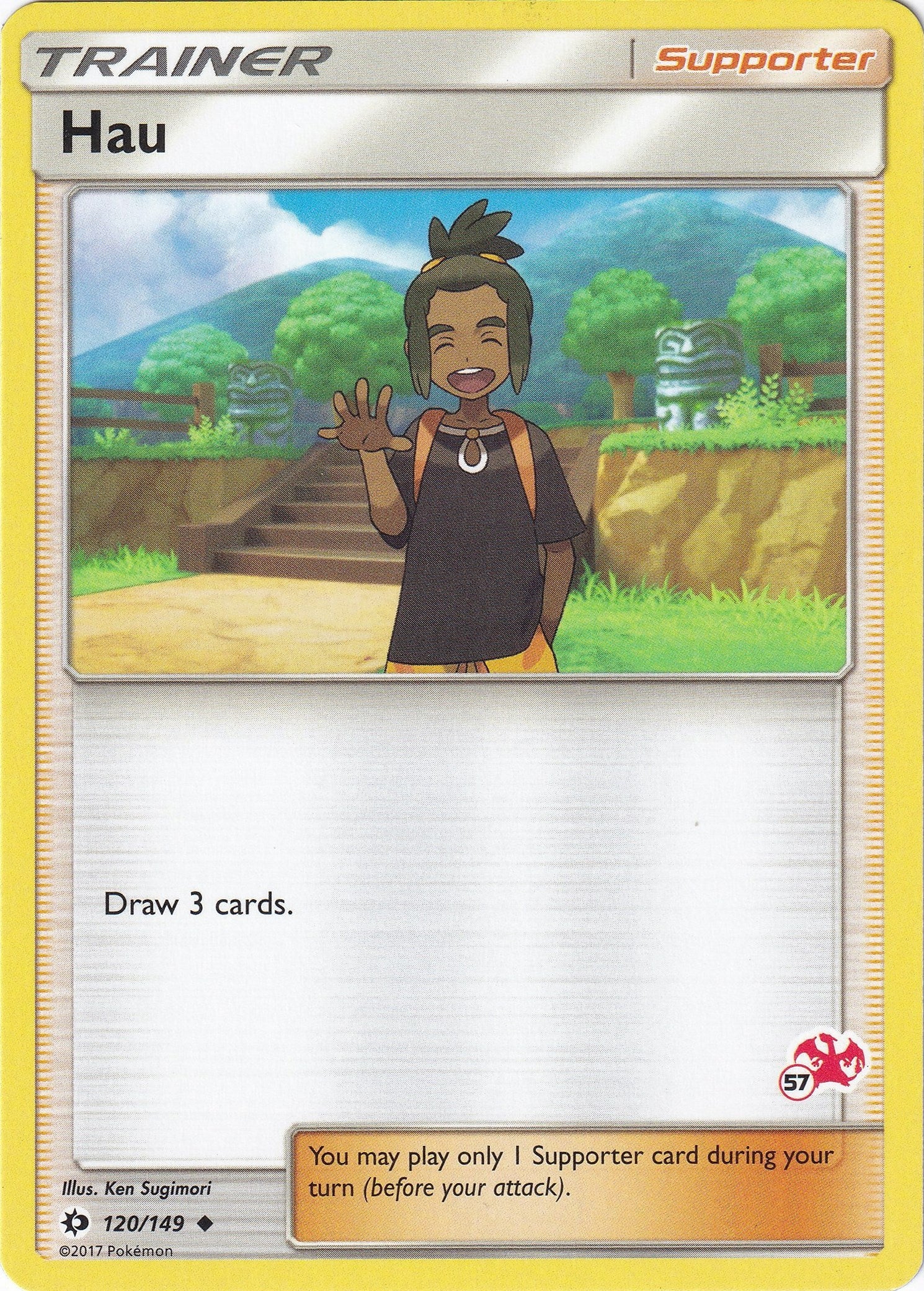 Image for Hau - 120/149 (#57 Charizard Stamped) (Battle Academy) (120/149) - Pokemon