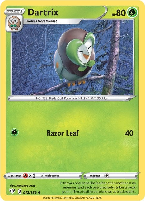 Image for Dartrix (SWSH03: Darkness Ablaze) (012/189) - Pokemon