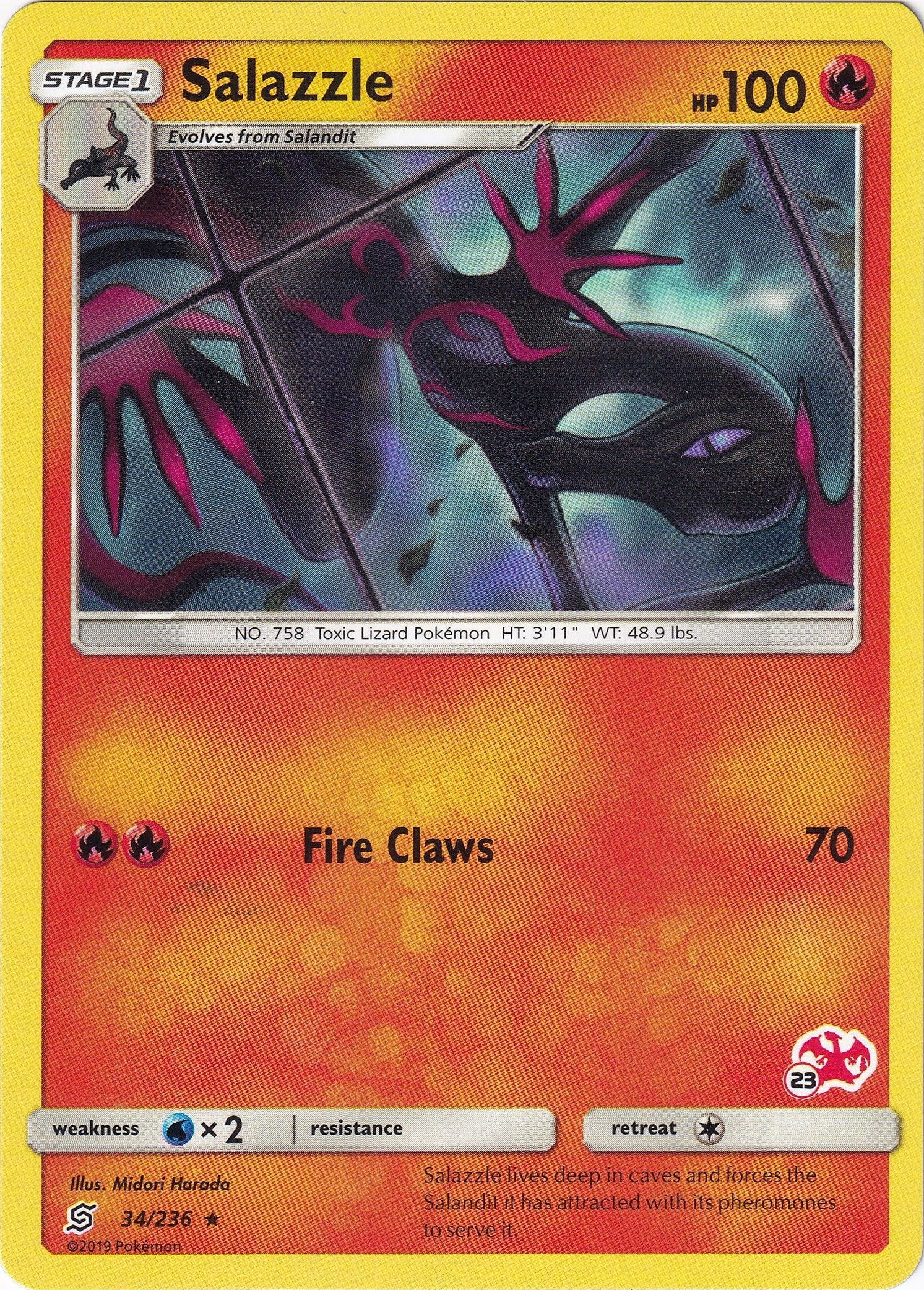 Image for Salazzle - 34/236 (#23 Charizard Stamped) (Battle Academy) (034/236) - Pokemon