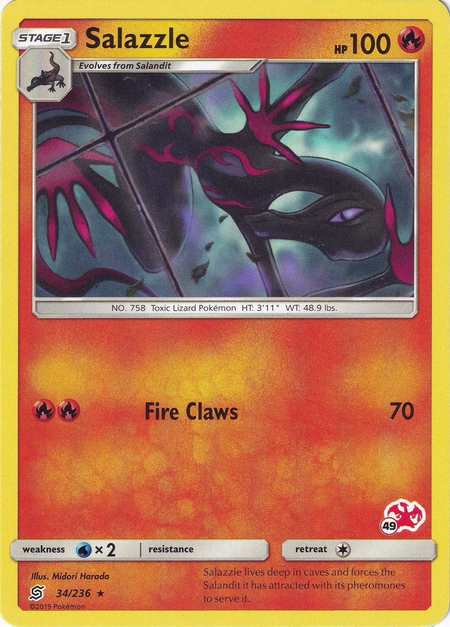 Image for Salazzle - 34/236 (#49 Charizard Stamped) (Battle Academy) (034/236) - Pokemon