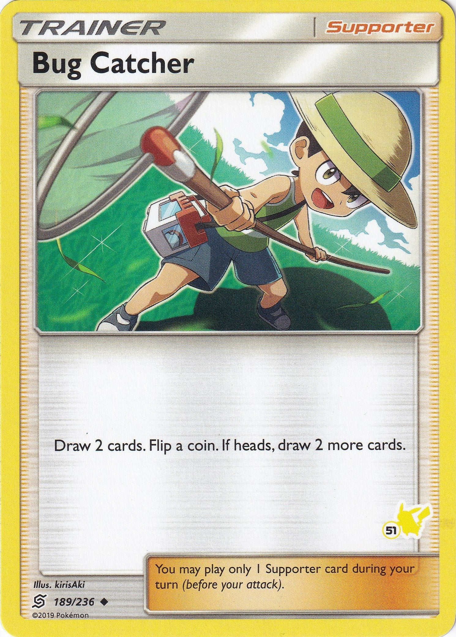 Image for Bug Catcher - 189/236 (#51 Pikachu Stamped) (Battle Academy) (189/236) - Pokemon