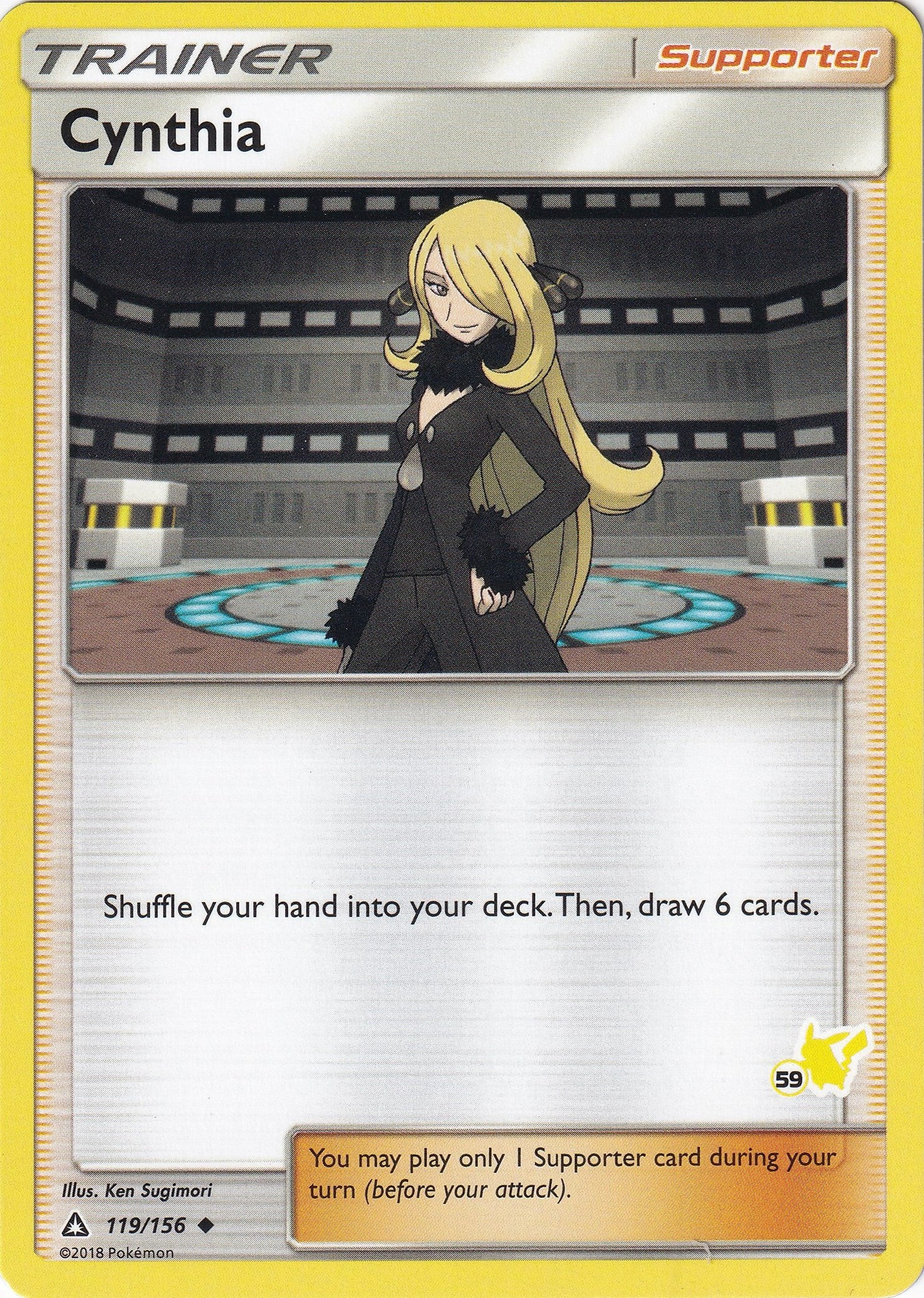Image for Cynthia - 119/156 (#59 Pikachu Stamped) (Battle Academy) (119/156) - Pokemon