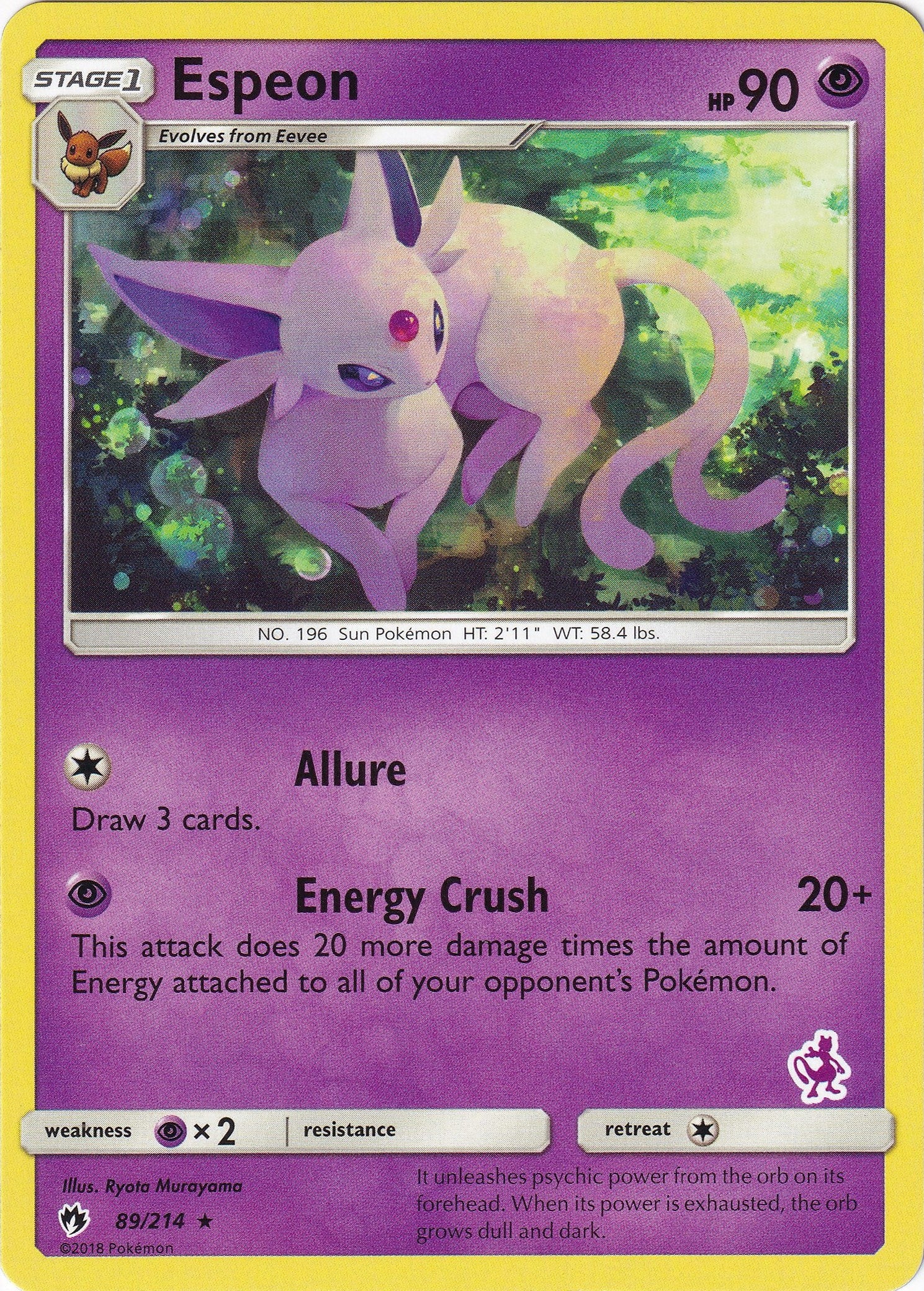 Image for Espeon - 89/214 (Mewtwo Stamped) (Battle Academy) (089/214) - Pokemon