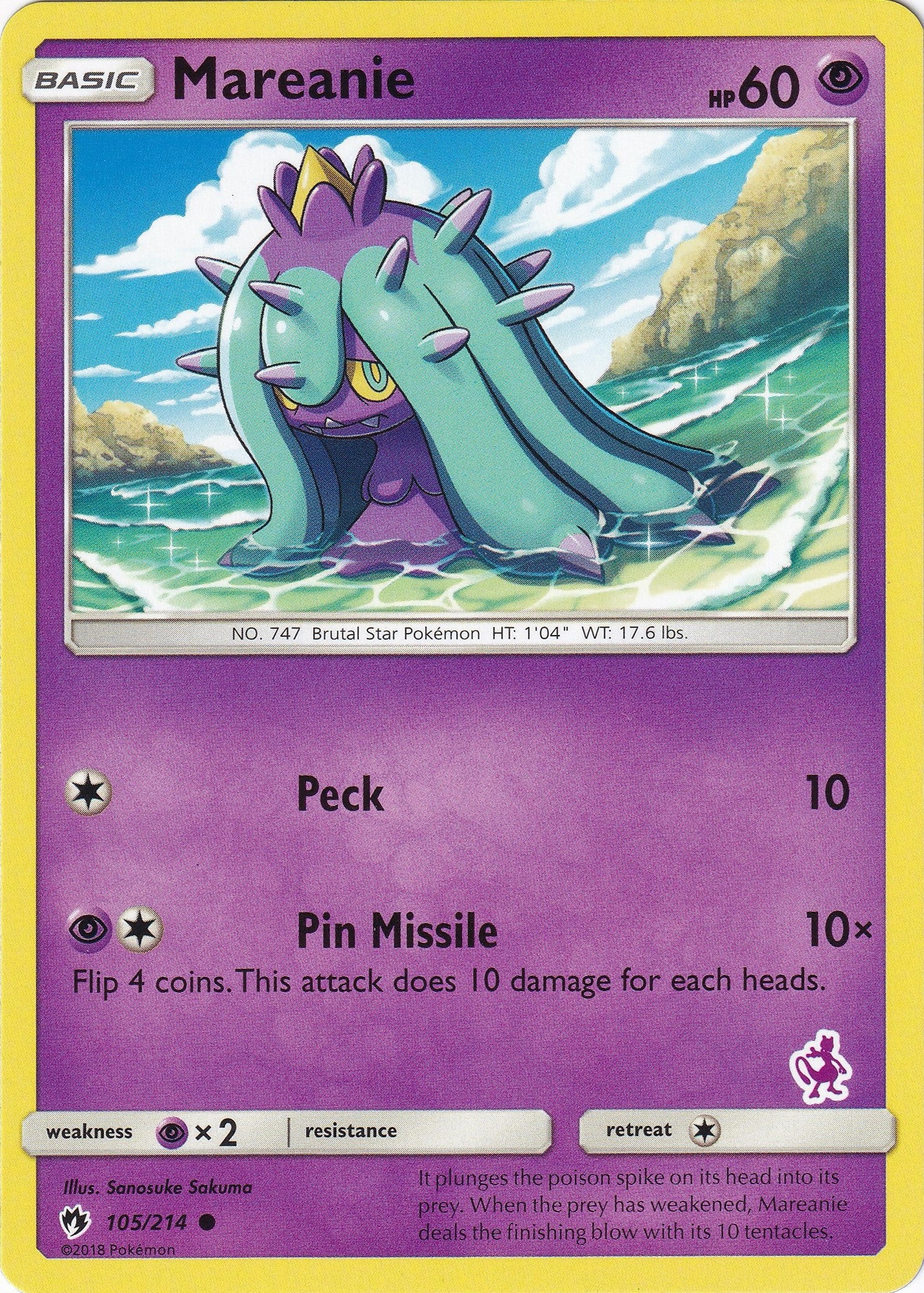 Image for Mareanie - 105/214 (Mewtwo Stamped) (Battle Academy) (105/214) - Pokemon