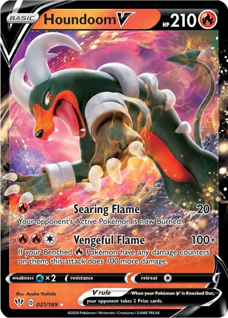 Image for Houndoom V (SWSH03: Darkness Ablaze) (021/189) - Pokemon