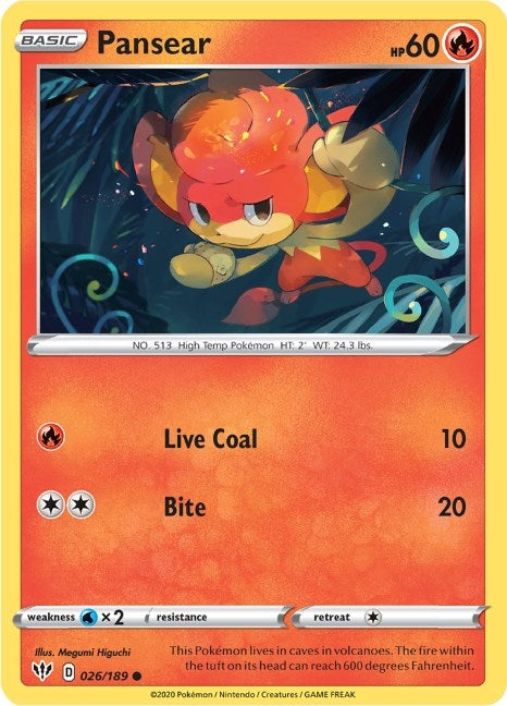 Image for Pansear (SWSH03: Darkness Ablaze) (026/189) - Pokemon