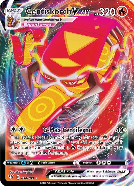 Image for Centiskorch VMAX (SWSH03: Darkness Ablaze) (034/189) - Pokemon