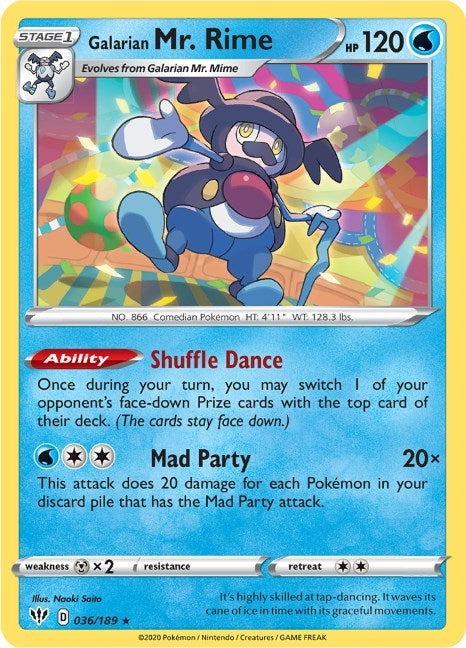 Image for Galarian Mr. Rime (SWSH03: Darkness Ablaze) (036/189) - Pokemon
