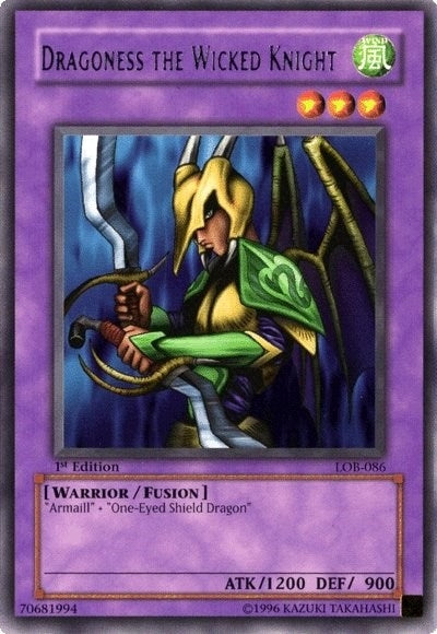 Image for Dragoness the Wicked Knight (The Legend of Blue Eyes White Dragon) (LOB-086) - YuGiOh