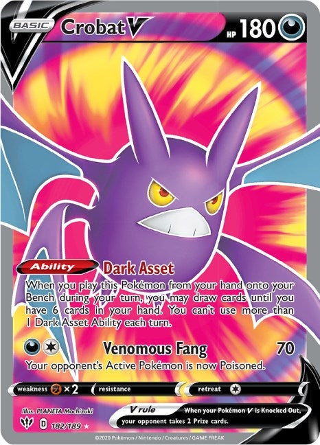 Image for Crobat V (Full Art) (SWSH03: Darkness Ablaze) (182/189) - Pokemon