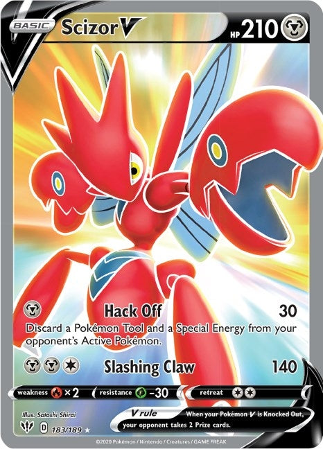 Image for Scizor V (Full Art) (SWSH03: Darkness Ablaze) (183/189) - Pokemon