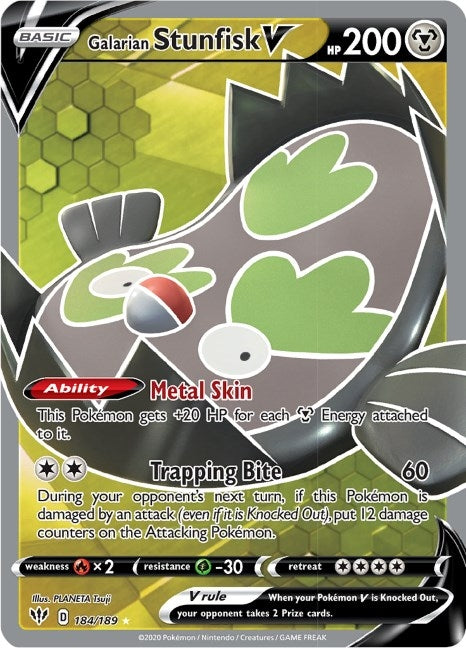 Image for Galarian Stunfisk V (Full Art) (SWSH03: Darkness Ablaze) (184/189) - Pokemon