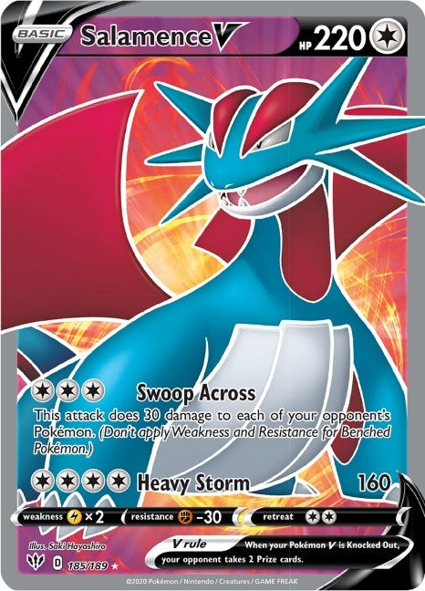 Image for Salamence V (Full Art) (SWSH03: Darkness Ablaze) (185/189) - Pokemon