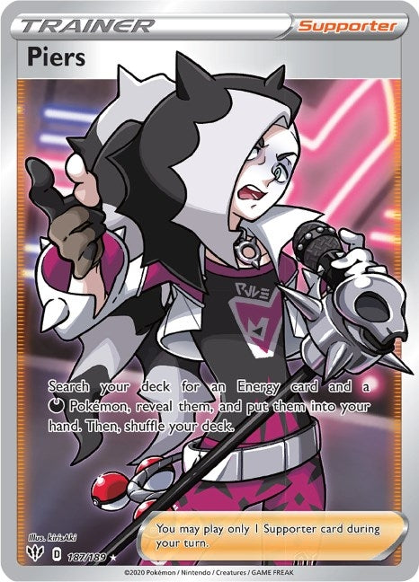 Image for Piers (Full Art) (SWSH03: Darkness Ablaze) (187/189) - Pokemon