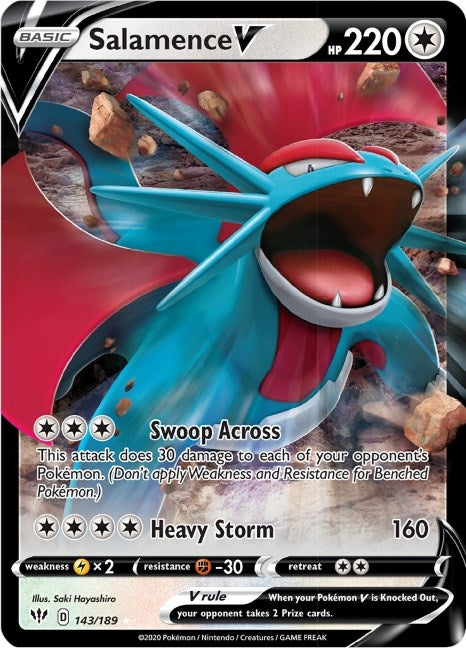 Image for Salamence V (SWSH03: Darkness Ablaze) (143/189) - Pokemon