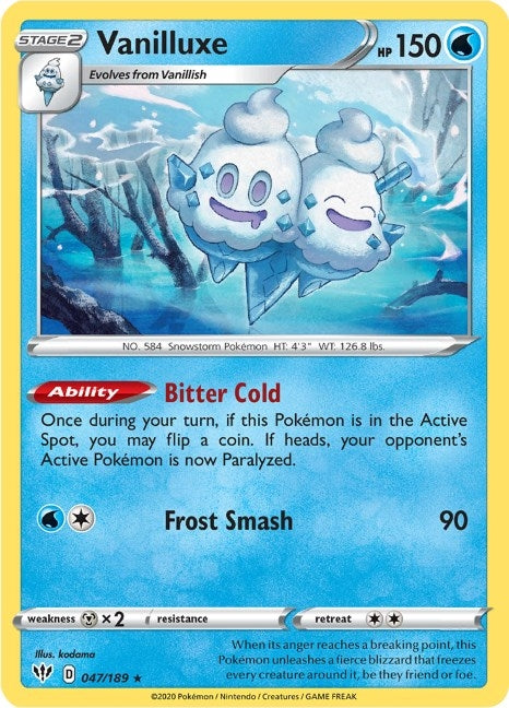 Image for Vanilluxe (SWSH03: Darkness Ablaze) (047/189) - Pokemon
