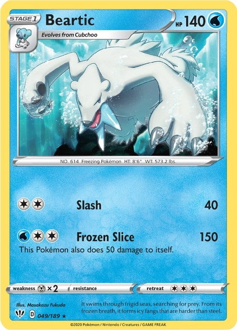 Image for Beartic (SWSH03: Darkness Ablaze) (049/189) - Pokemon