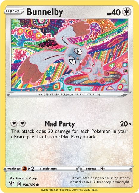 Image for Bunnelby (SWSH03: Darkness Ablaze) (150/189) - Pokemon